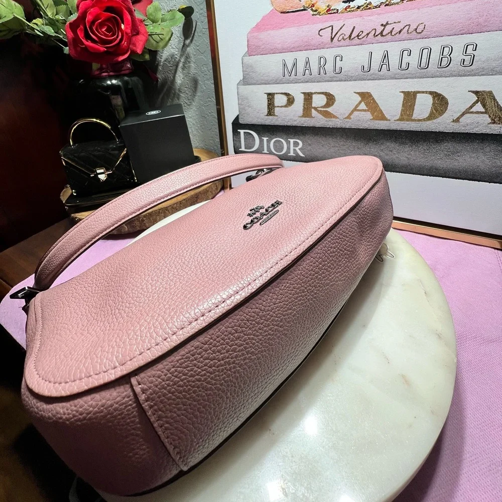 Coach Pink Pebbled Leather Hobo “Chelsea” Bag
